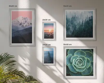 Set od 5 slika u okviru boho motivi s pejzažima planina i mora