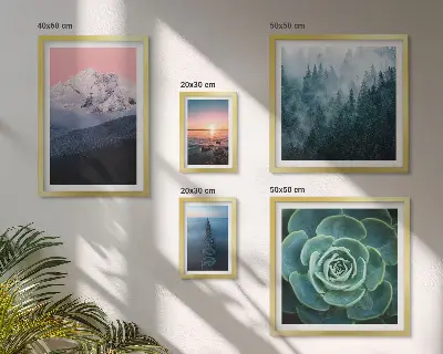 Set od 5 slika u okviru boho motivi s pejzažima planina i mora