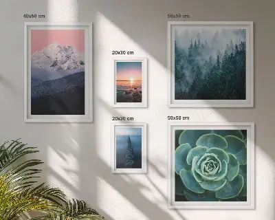 Set od 5 slika u okviru boho motivi s pejzažima planina i mora