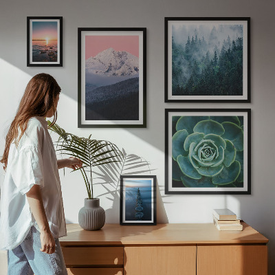 Set 5 slika u okviru Pejzaži planine more boho