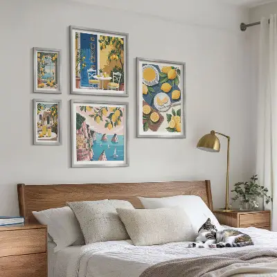 Set slika iznad kauča Limunska svježina boho ljeta set slika s motivom limuna u boho stilu