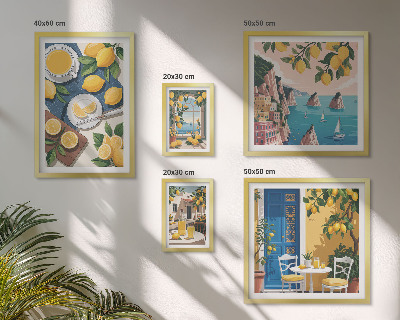 Set slika iznad kauča Limunska svježina boho ljeta