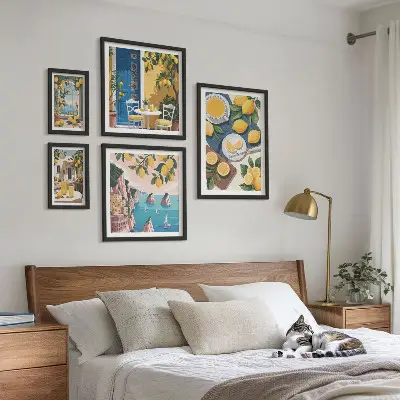 Set slika iznad kauča Limunska svježina boho ljeta set slika s motivom limuna u boho stilu