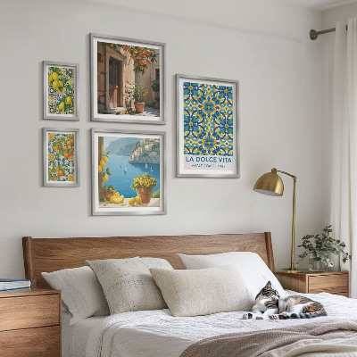Set slika iznad kauča Cvjetovi talijanskog amalfijskog citrusa