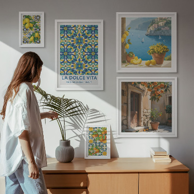 Set slika iznad kauča Cvjetovi talijanskog amalfijskog citrusa