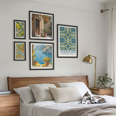Set slika iznad kauča Cvjetovi talijanskog amalfijskog citrusa