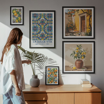 Poliptih u okviru Talijanski agrumi mediteranskog stila