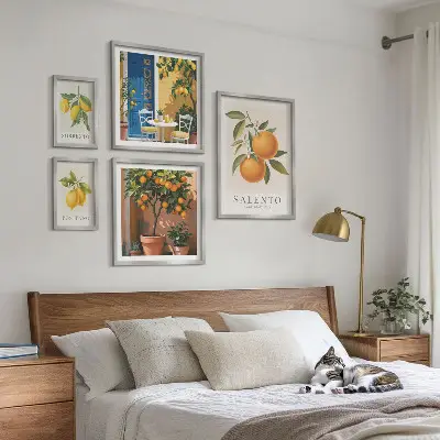 Set od 5 slika u okviru voćni motiv u talijanskom rustikalnom stilu
