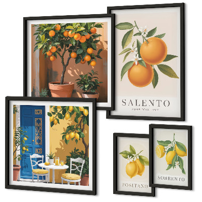 Set 5 slika u okviru Voćni talijanski rustikalni stil