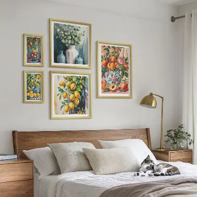 Voćne cvjetne kompozicije set slika iznad kauča