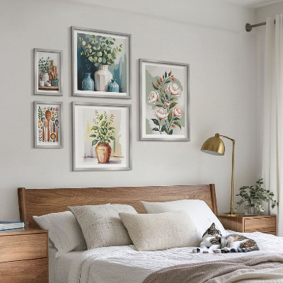 Set slika iznad kauča Elegantni biljni ukrasi za kuhinju
