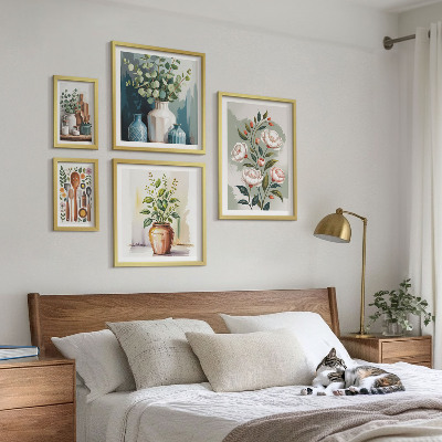Set slika iznad kauča Elegantni biljni ukrasi za kuhinju