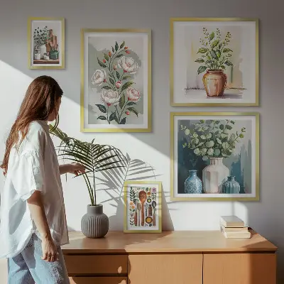 Set slika za kuhinju s motivom biljaka elegantni ukrasi iznad kauča