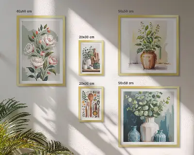 Set slika za kuhinju s motivom biljaka elegantni ukrasi iznad kauča
