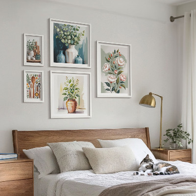 Set slika iznad kauča Elegantni biljni ukrasi za kuhinju