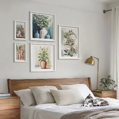 Set slika za kuhinju s motivom biljaka elegantni ukrasi iznad kauča