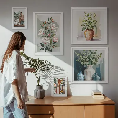 Set slika za kuhinju s motivom biljaka elegantni ukrasi iznad kauča