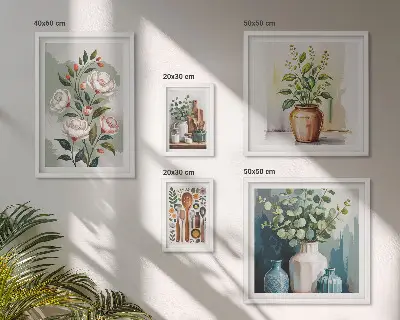 Set slika za kuhinju s motivom biljaka elegantni ukrasi iznad kauča