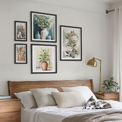 Set slika iznad kauča Elegantni biljni ukrasi za kuhinju