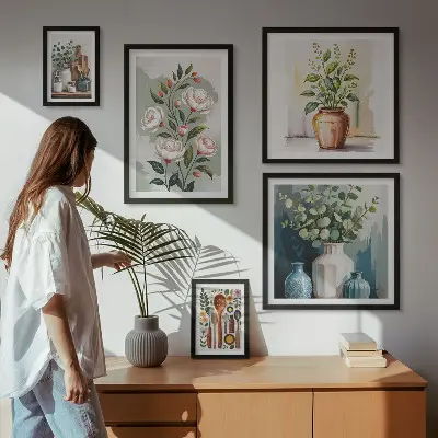 Set slika za kuhinju s motivom biljaka elegantni ukrasi iznad kauča