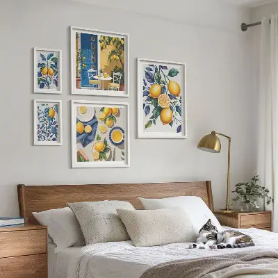 Set slika iznad kauča provansalska kuhinja s motivom citrusa