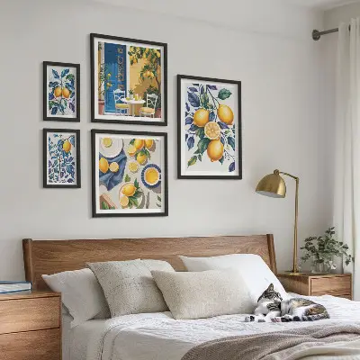 Set slika iznad kauča provansalska kuhinja s motivom citrusa