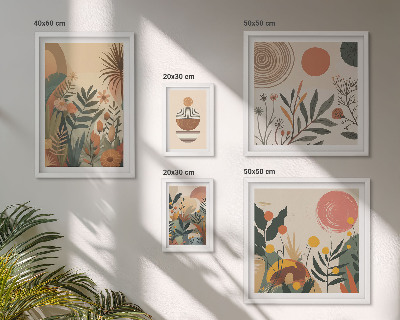 Set 5 slika u okviru Apstraktni boho biljni motivi
