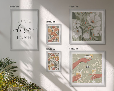Set 5 slika u okviru Elegantni slogani s cvjetnom grafikom