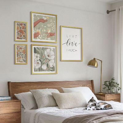 Set 5 slika u okviru Elegantni slogani s cvjetnom grafikom