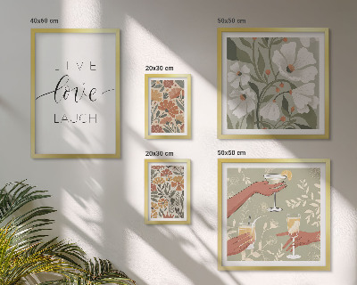 Set 5 slika u okviru Elegantni slogani s cvjetnom grafikom