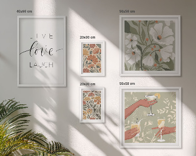 Set 5 slika u okviru Elegantni slogani s cvjetnom grafikom