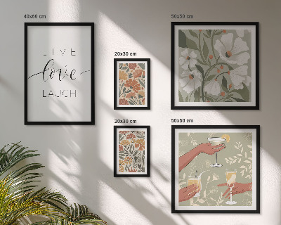 Set 5 slika u okviru Elegantni slogani s cvjetnom grafikom
