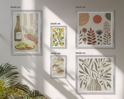 Set slika iznad kauča Elegantni ukrasi za vino