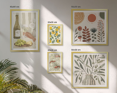 Set slika iznad kauča Elegantni ukrasi za vino