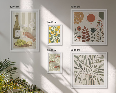 Set slika iznad kauča Elegantni ukrasi za vino