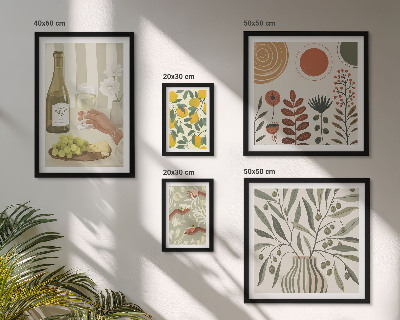 Set slika iznad kauča Elegantni ukrasi za vino