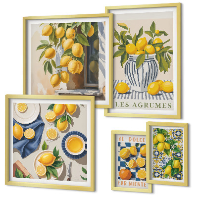 Poliptih u okviru Provansalski ukrasi od citrusa