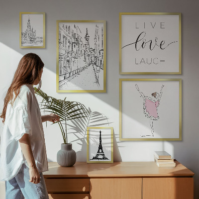 Set slika iznad kauča Elegantne pariške inspiracije