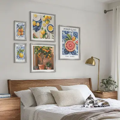 Starinski ukrasi od citrusa poliptih u okviru