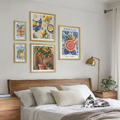 Starinski ukrasi od citrusa poliptih u okviru