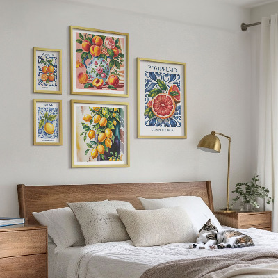 Set 5 slika u okviru Sunčani vintage citrusi