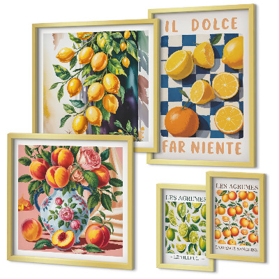 Poliptih u okviru Citrus retro u kuhinji