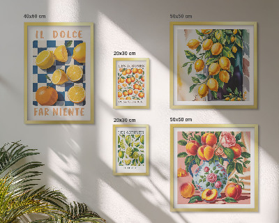 Poliptih u okviru Citrus retro u kuhinji