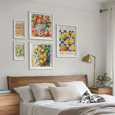Poliptih u okviru Citrus retro u kuhinji poliptih u okviru s motivom citrusa za kuhinju