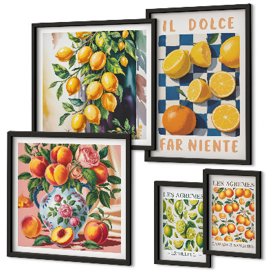 Poliptih u okviru Citrus retro u kuhinji