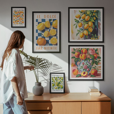 Poliptih u okviru Citrus retro u kuhinji