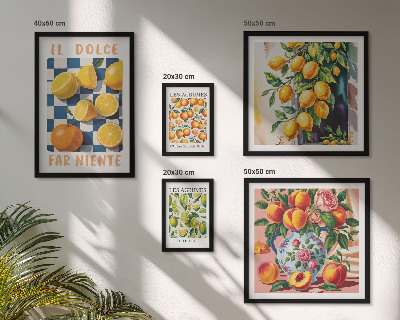 Poliptih u okviru Citrus retro u kuhinji