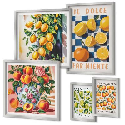 Poliptih u okviru Citrus retro u kuhinji