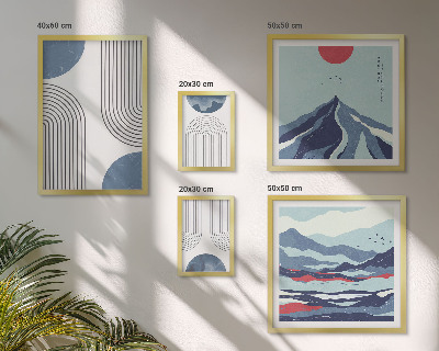 Set slika iznad kauča Geometrija apstraktnih pejzaža