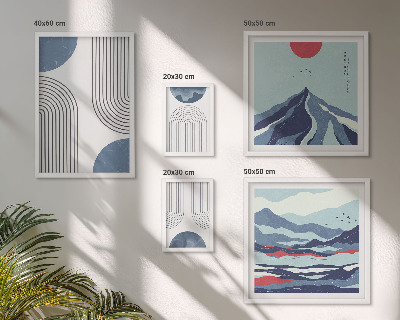 Set slika iznad kauča Geometrija apstraktnih pejzaža